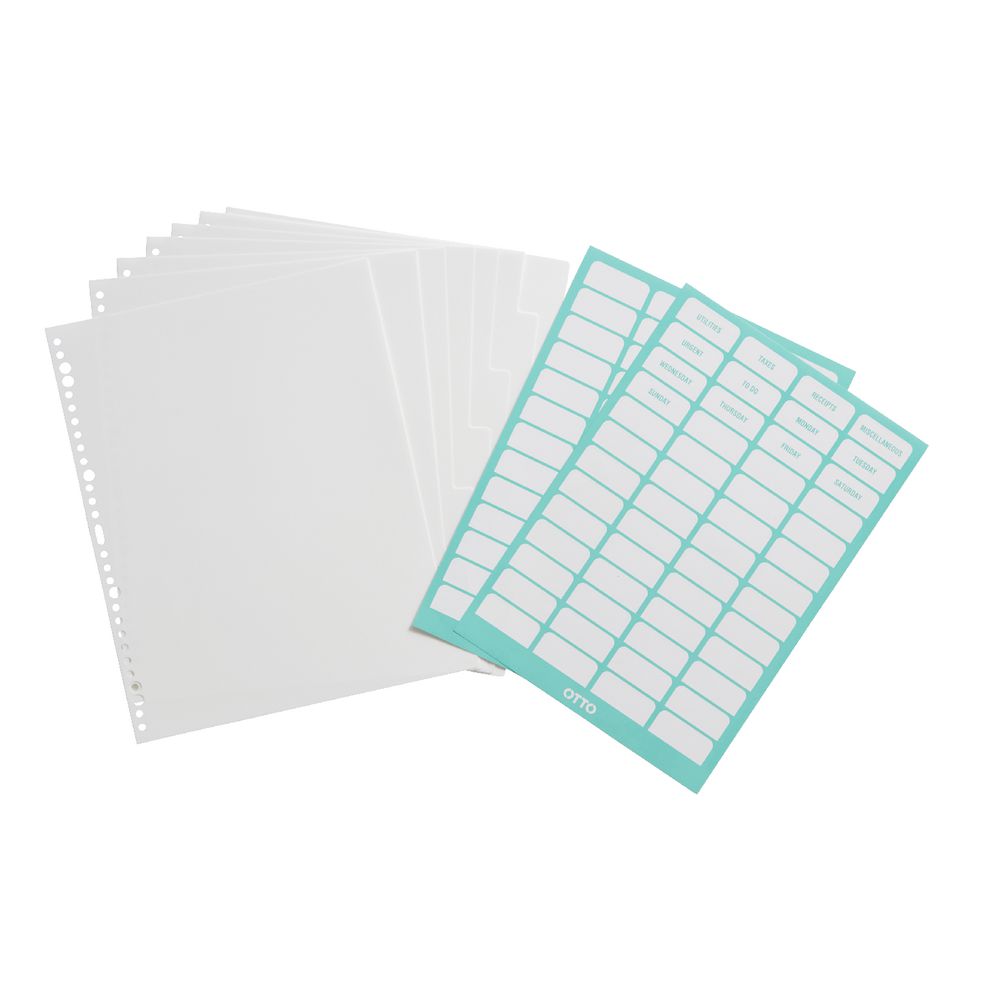 Otto Polypropylene Index Divider 7 Tab White