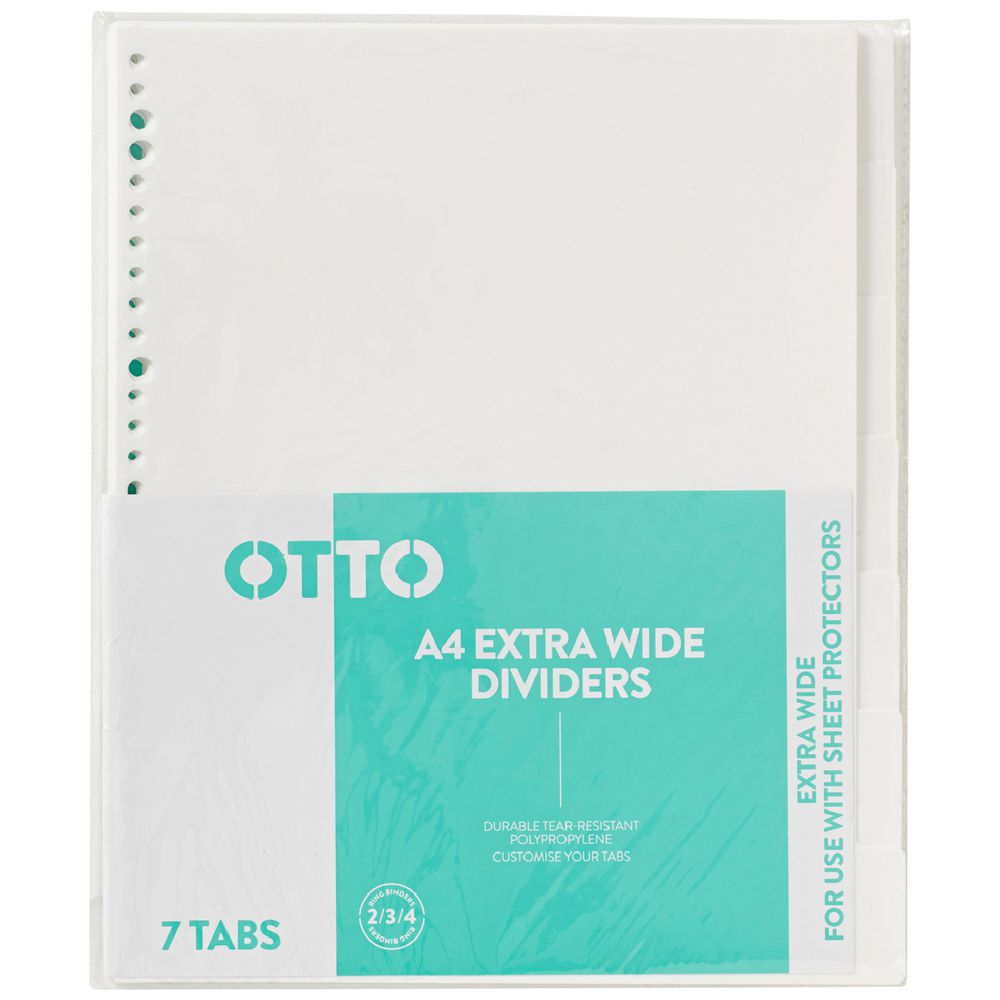 Otto Polypropylene Index Divider 7 Tab White