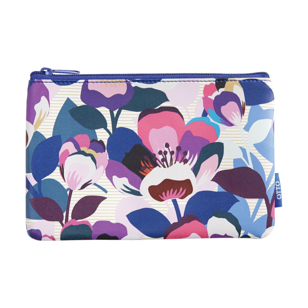 Otto Single Zip Flat Pencil Case Small Floral