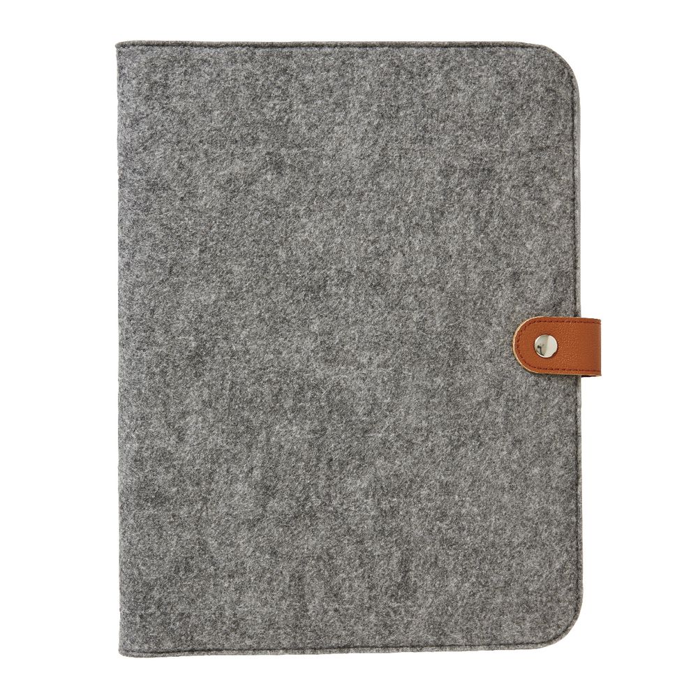 Otto A4 Felt Compendium with Button Closure Grey