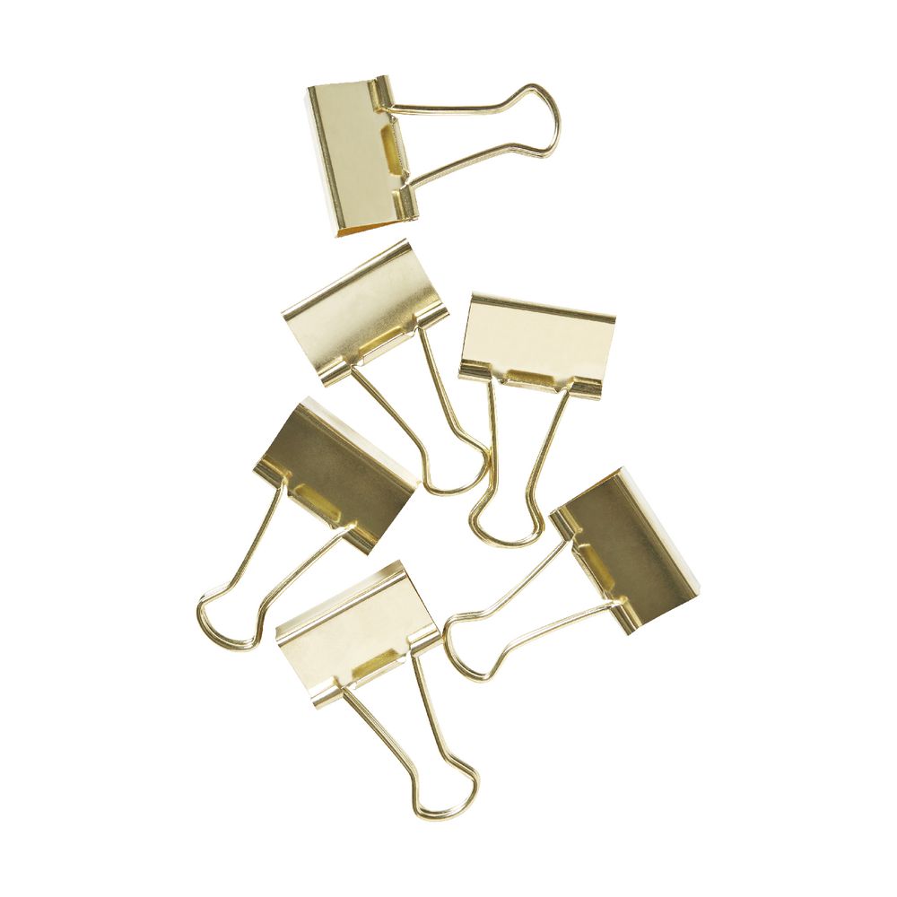 Otto Foldback 32mm Clips Gold 6 Pack