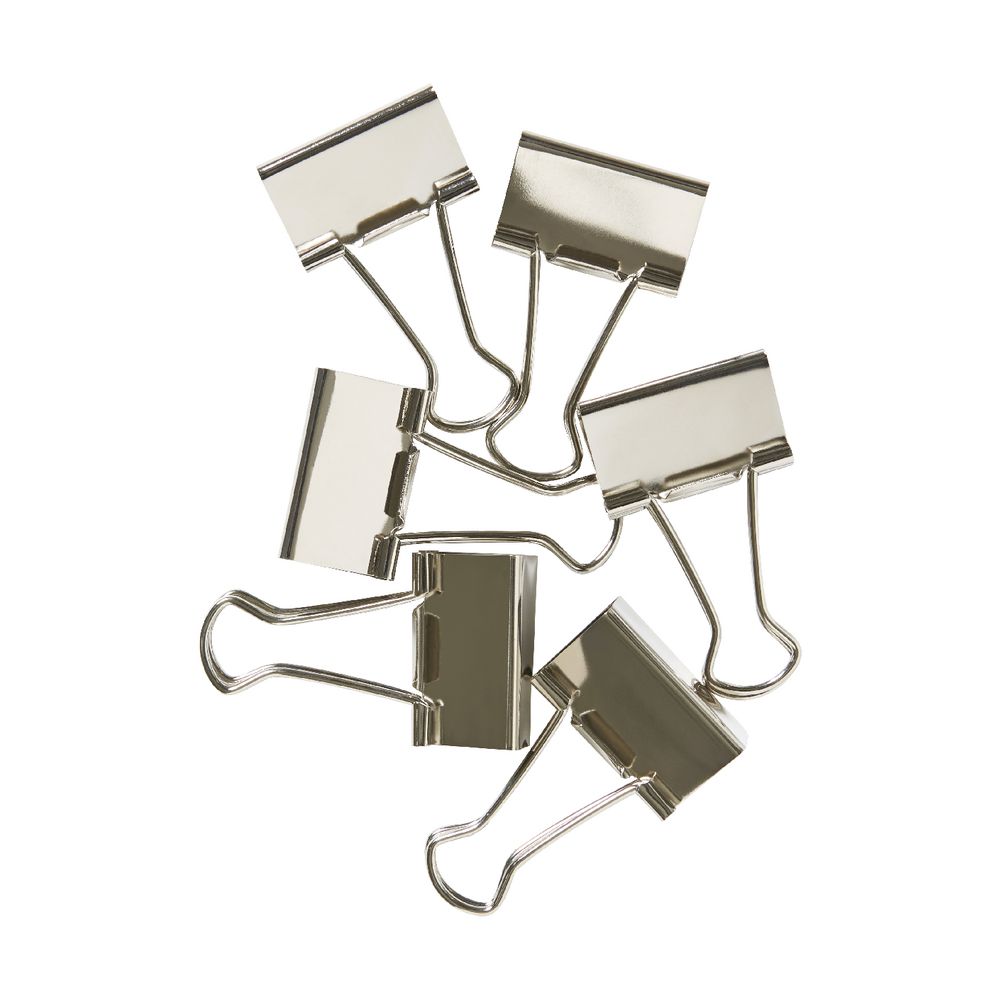 Otto Foldback 32mm Clips Silver 6 Pack