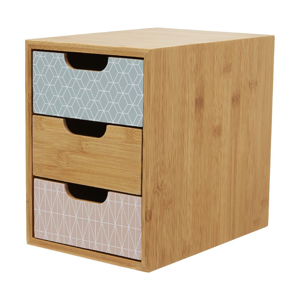 Otto Bamboo 3 High Drawers Natural Officeworks