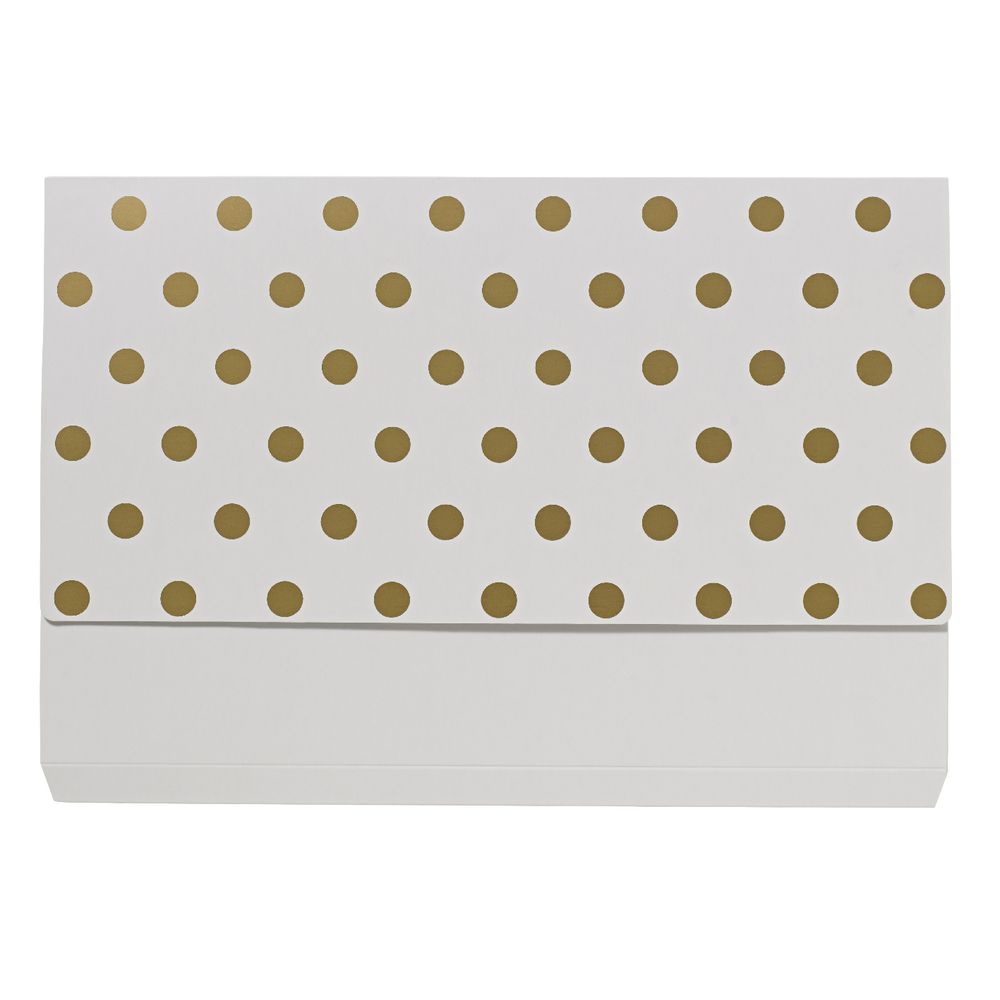 Otto A4 Manila Document Wallet White with Gold Foil Spots