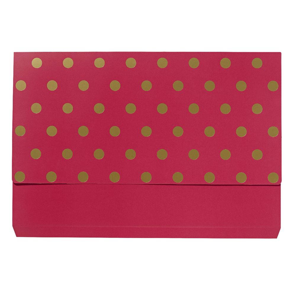 Otto A4 Manila Document Wallet Pink with Gold Foil Spots