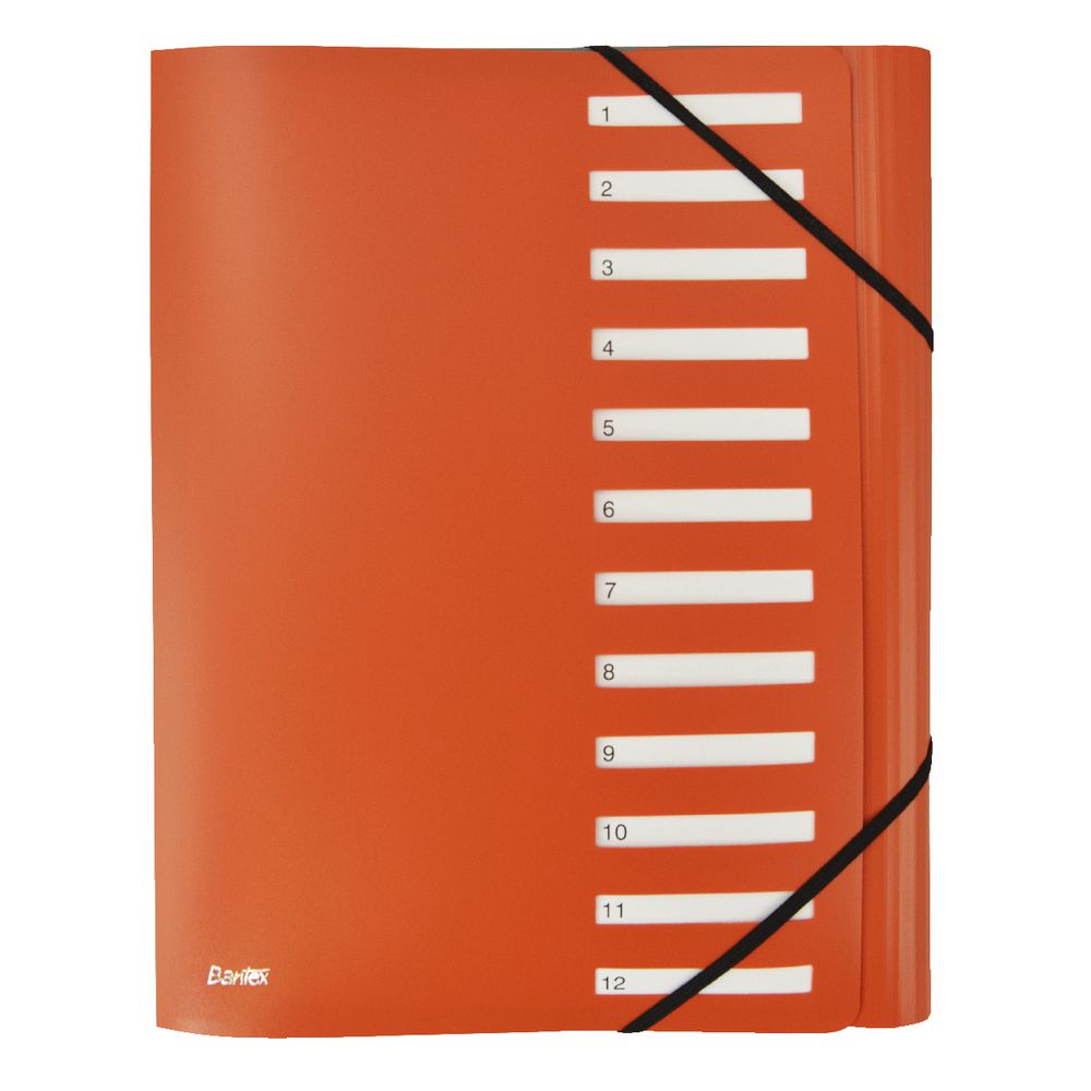 Bantex On The Go A4 Expand Personal Organiser 12 Tab Orange