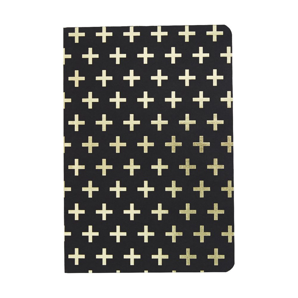 Otto Gold Cross A5 Notebook Gold and Black 160 Page
