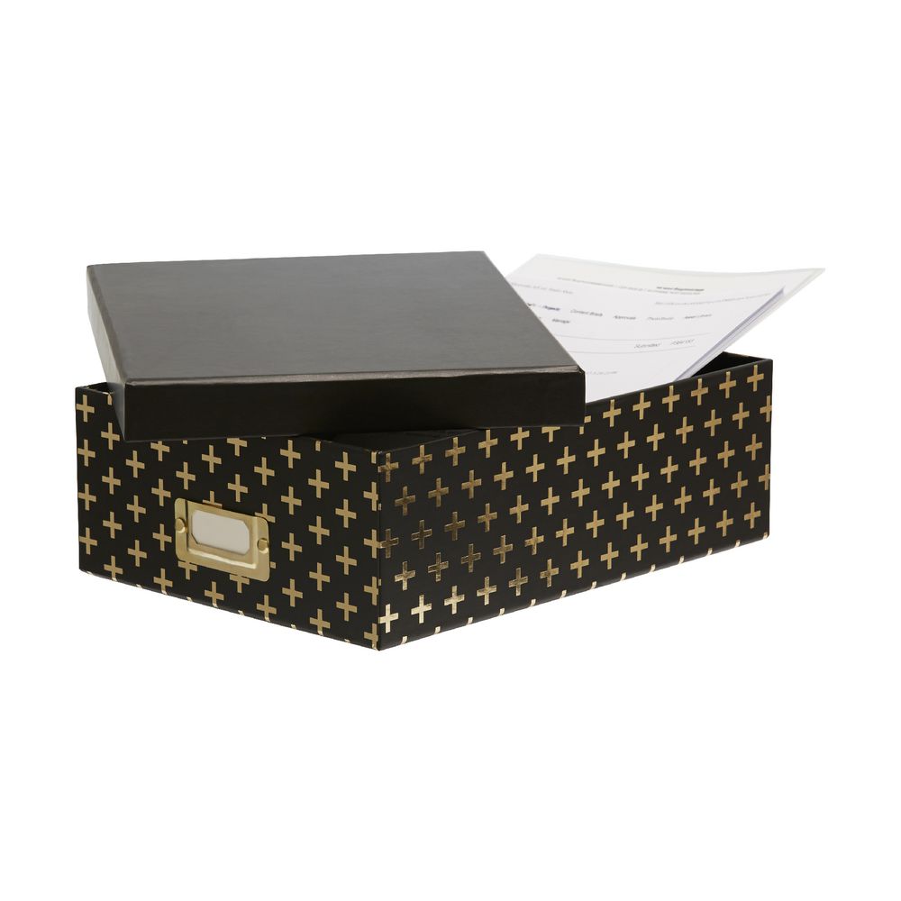 Otto Gold Cross A4 Storage Box Gold