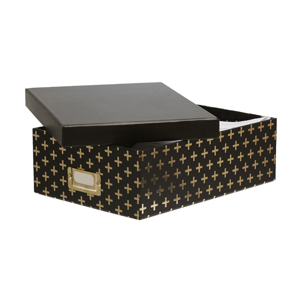 Otto Gold Cross A4 Storage Box Gold