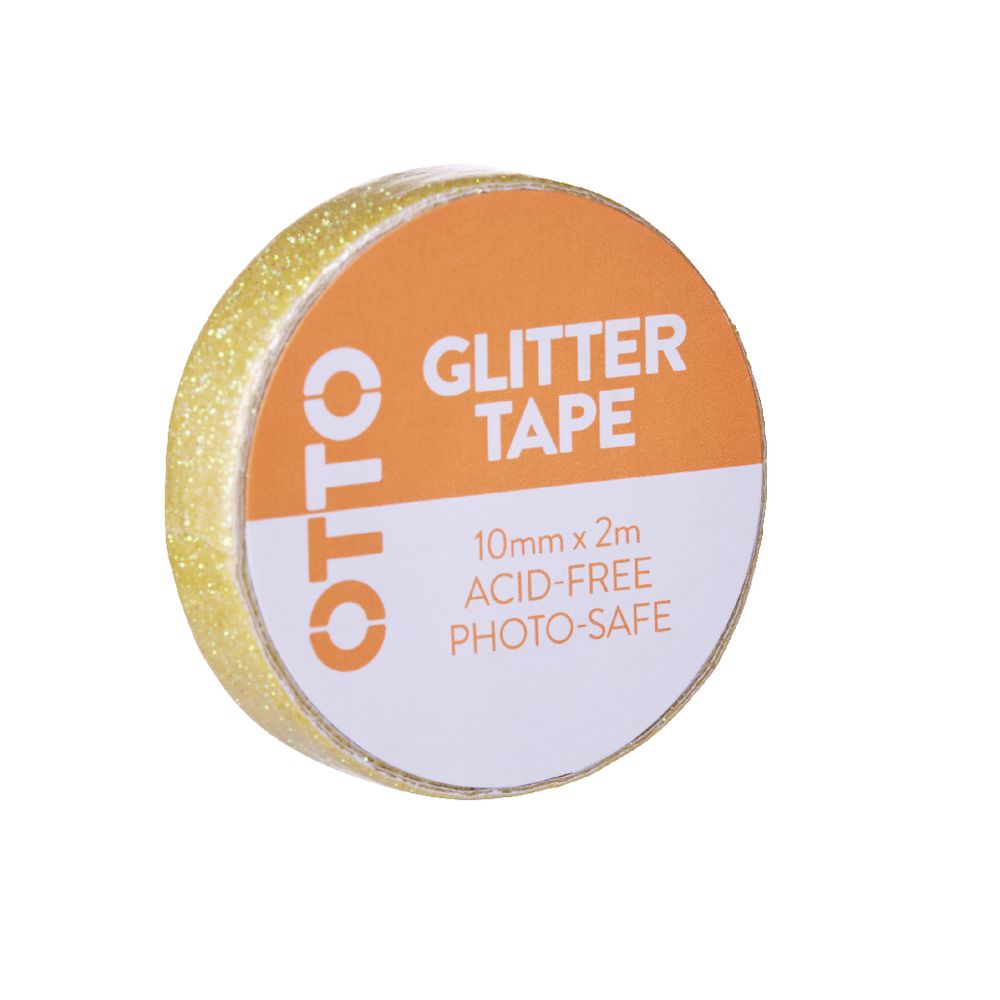 Otto Glitter Tape 10mm x 2m Yellow