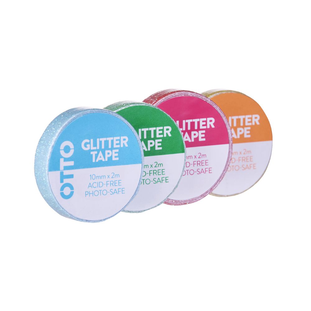 Otto Glitter Tape 10mm x 2m Yellow
