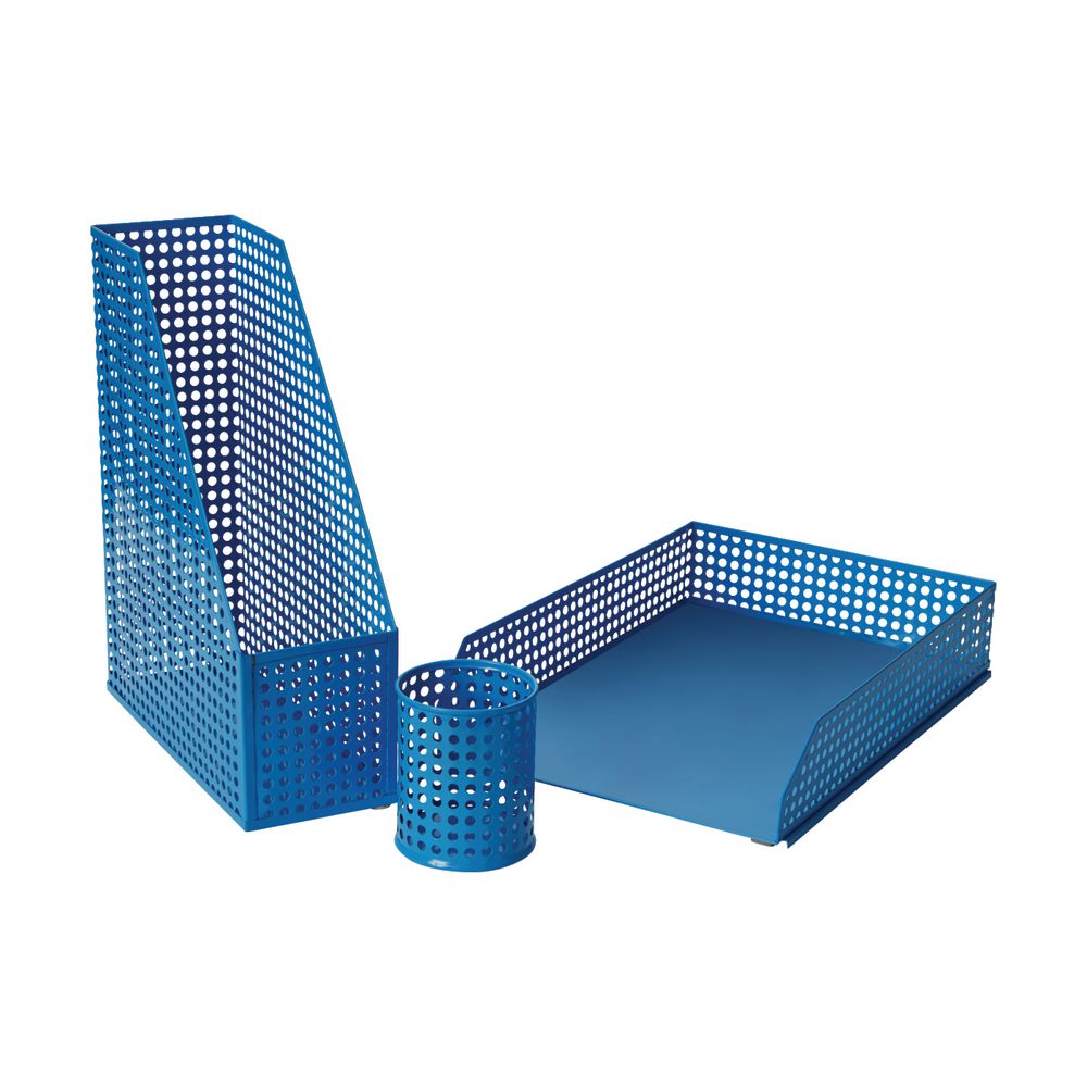 Otto Punched Metal Document Tray Blue