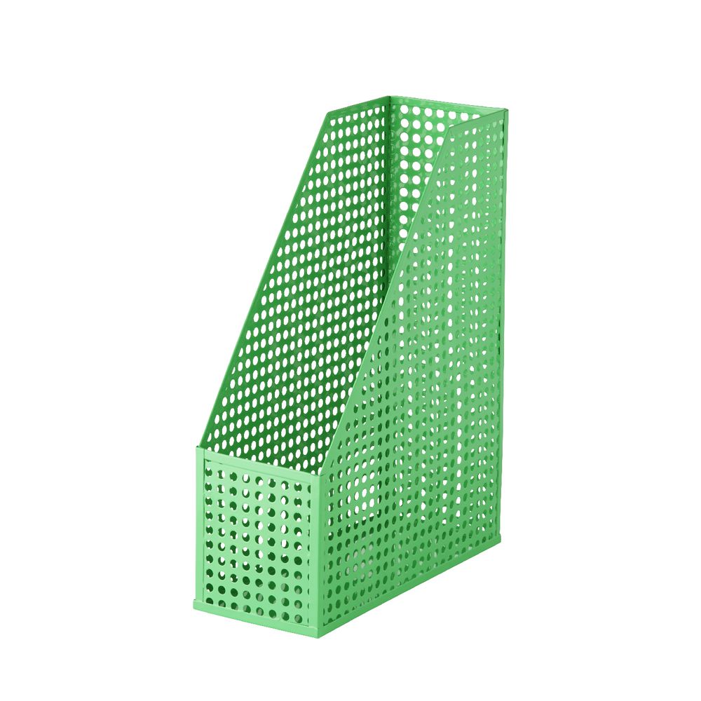 Otto Punched Metal Magazine File Green