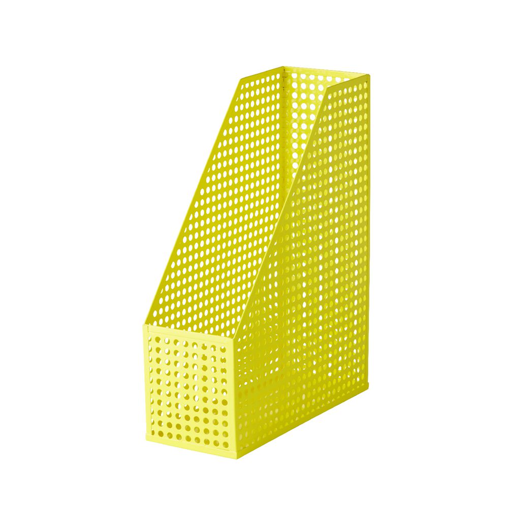 Otto Punched Metal Magazine File Yellow