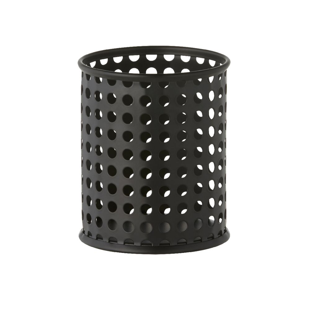 Otto Punched Metal Pen Cup Black