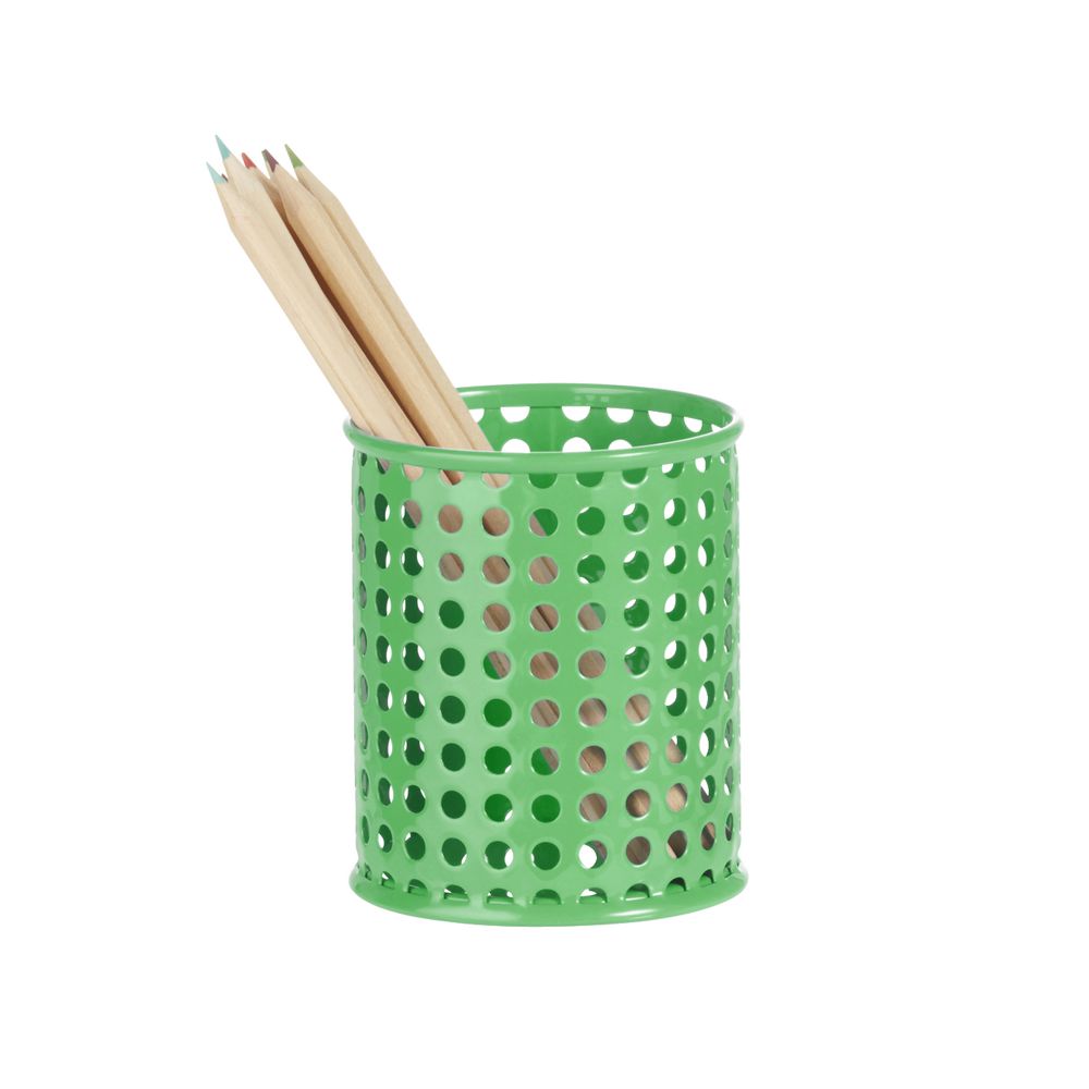 Otto Punched Metal Pen Cup Green