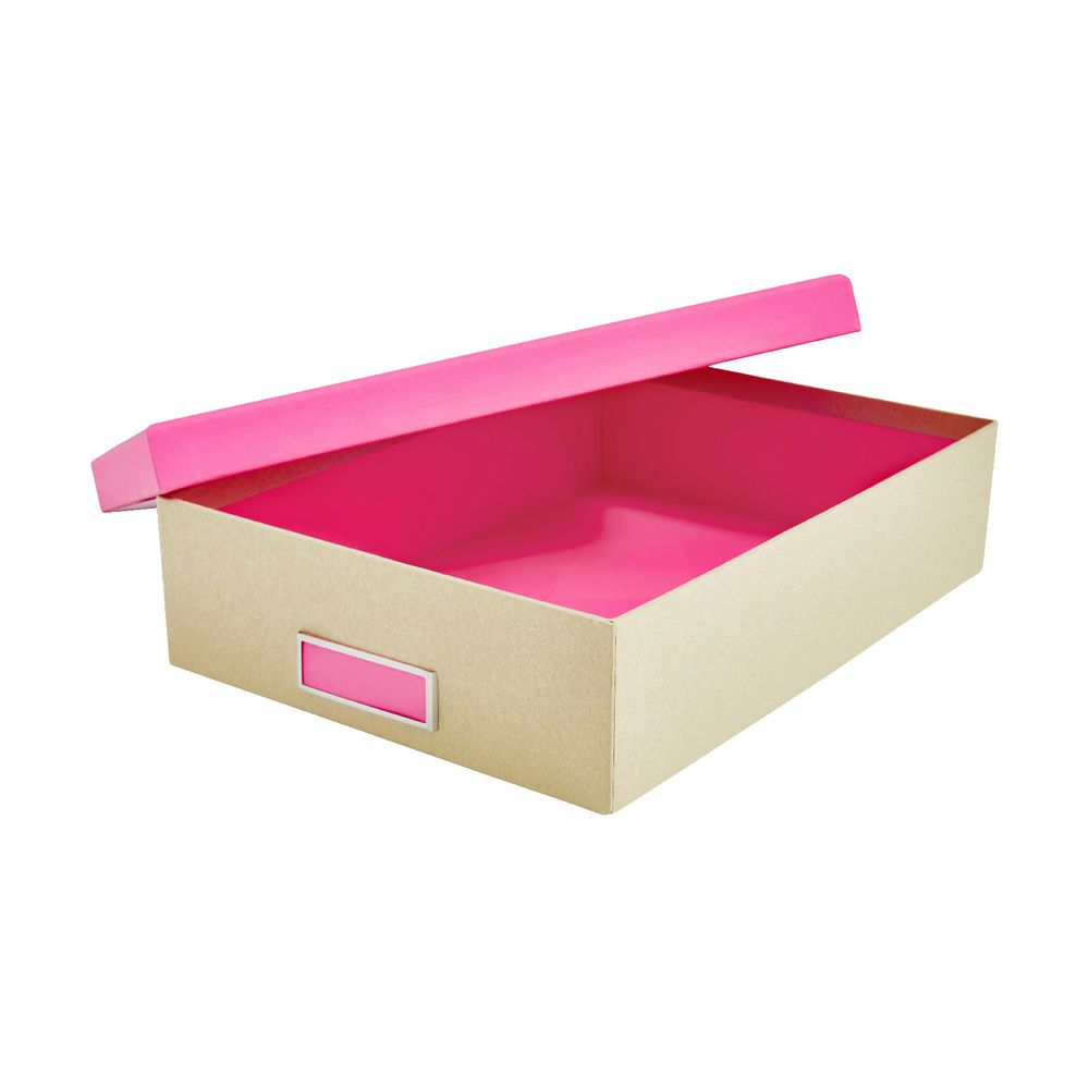 Otto Kraft A4 Document Box Neon Pink