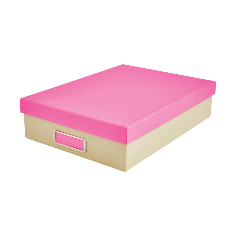 Otto Kraft A4 Document Box Neon Pink