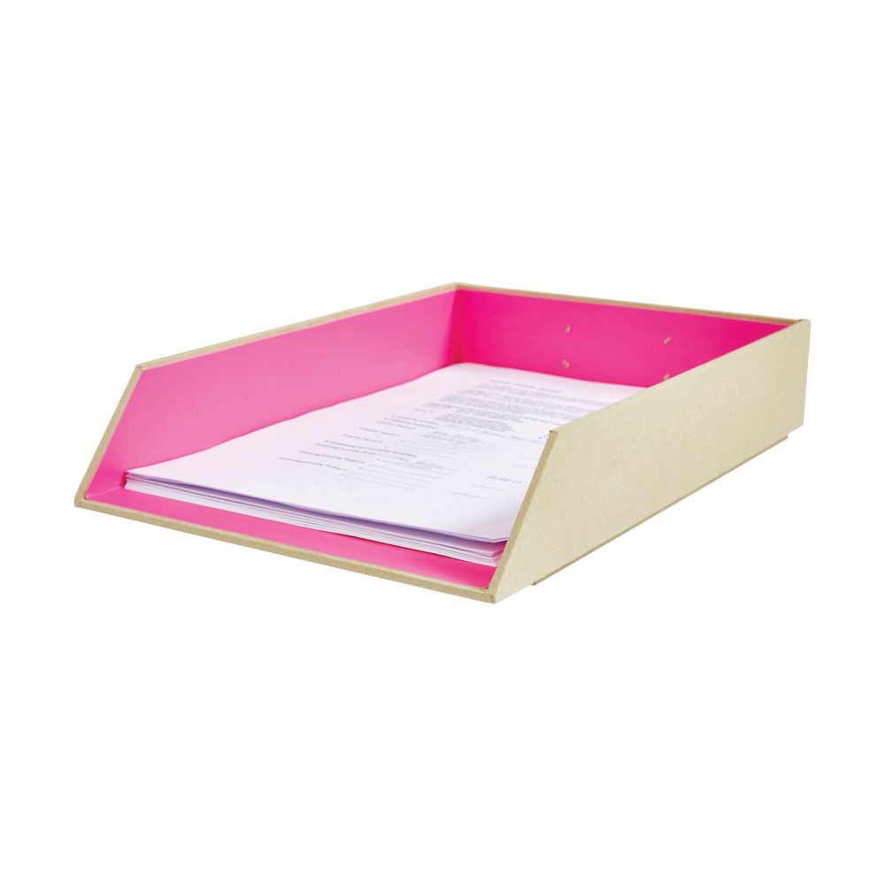 Otto Kraft Document Tray Neon Pink