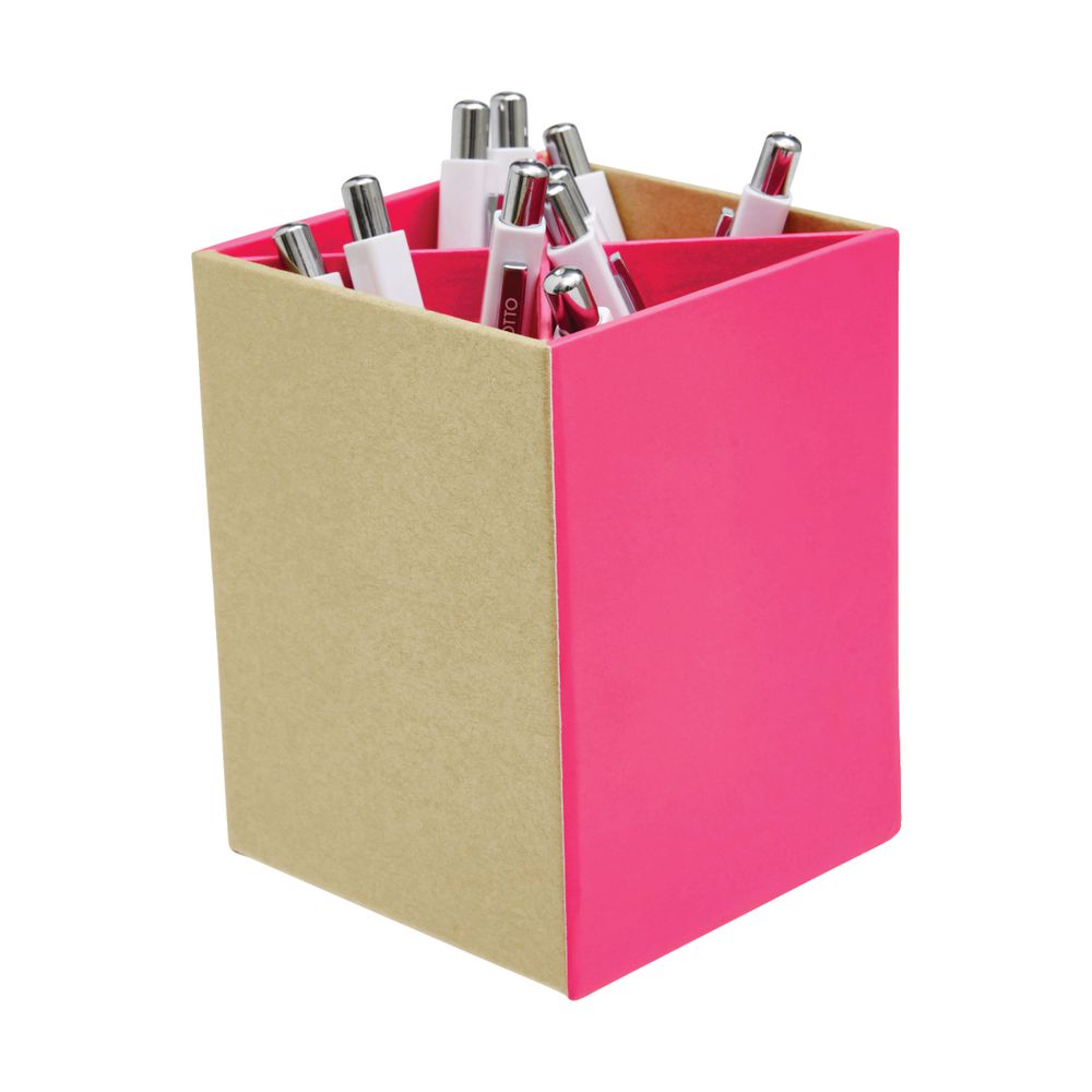 Otto Kraft Pen Cup Neon Pink