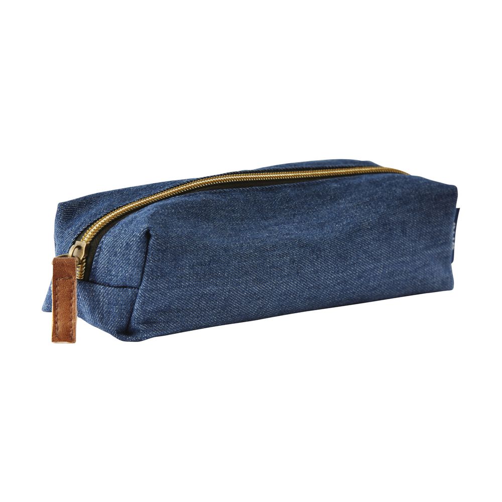 Otto Single Zip Tube Pencil Case Denim