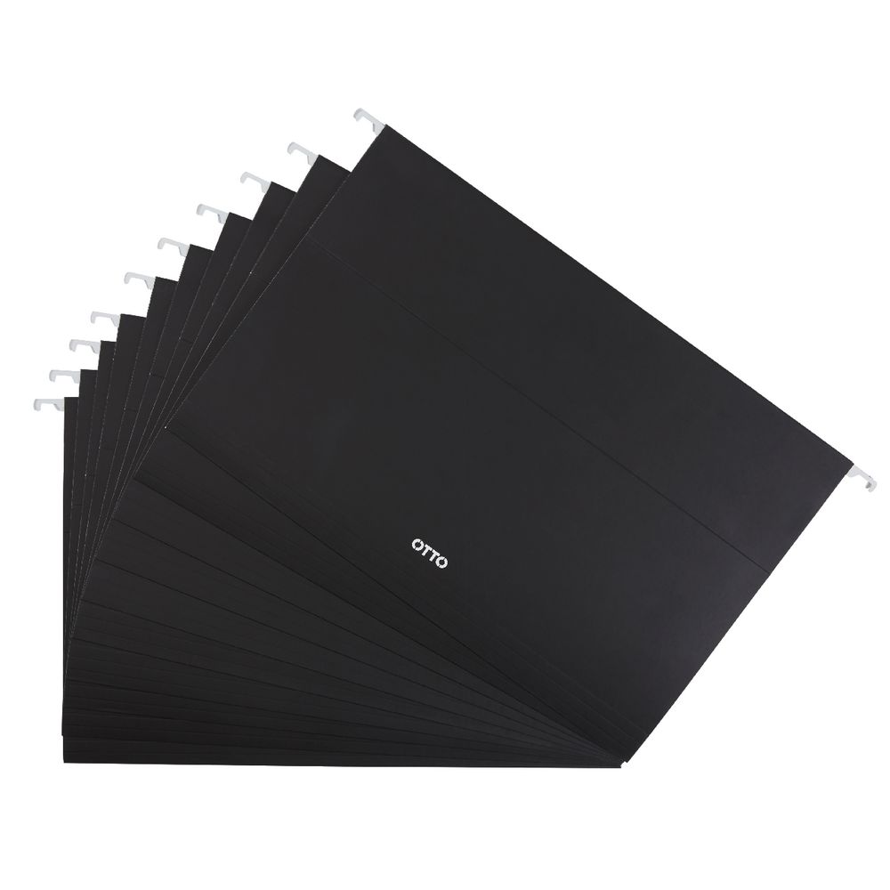 Otto Suspension File Foolscap Black 10 Pack