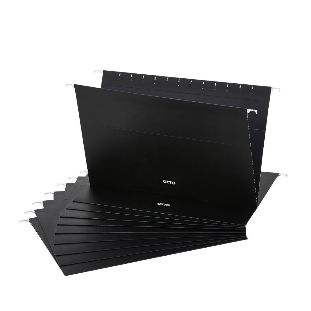 Otto Suspension File Foolscap Black 10 Pack