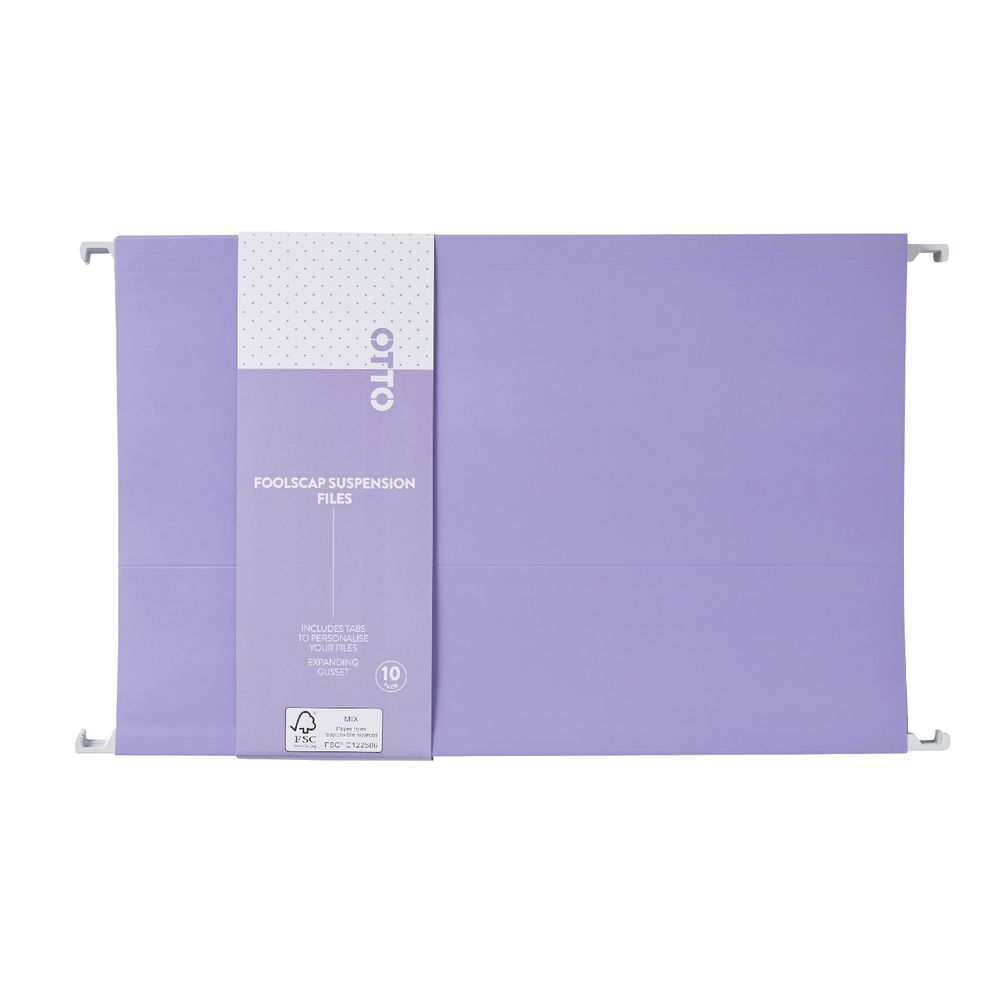 Otto Suspension File Foolscap Purple 10 Pack