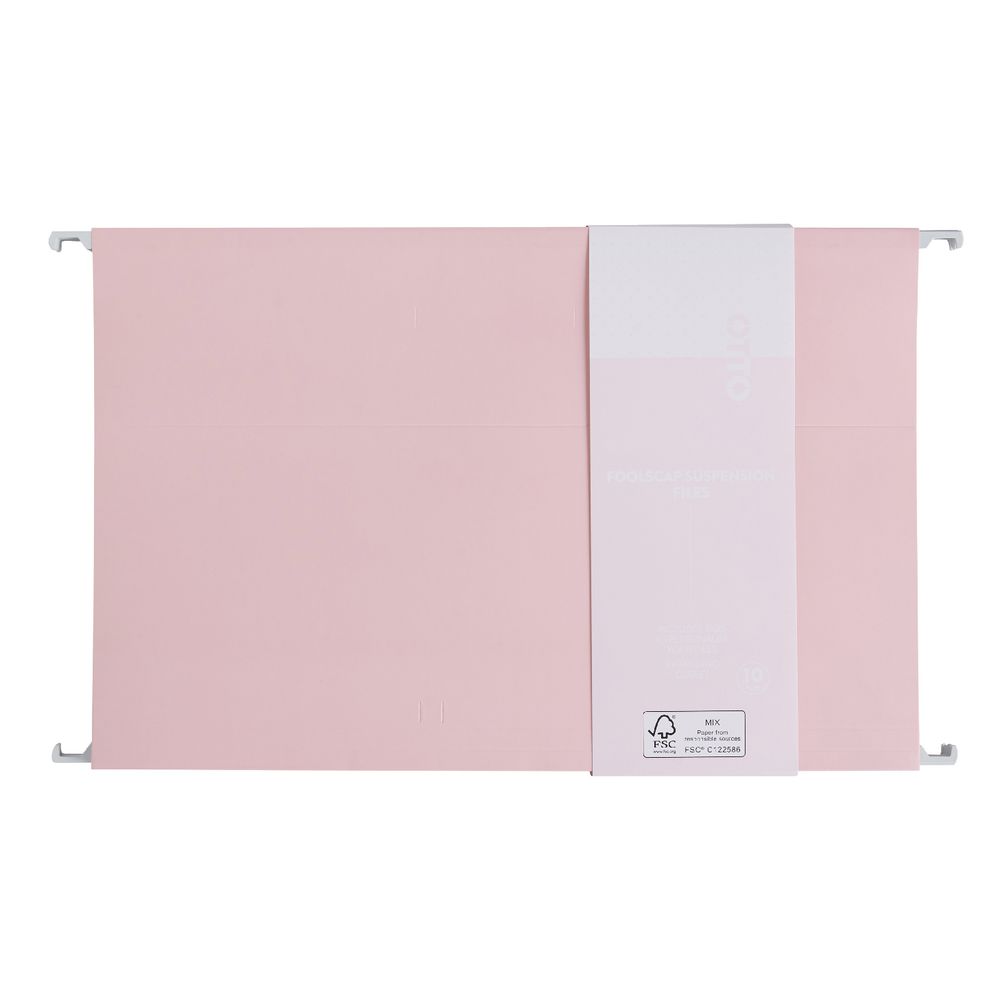 Otto Suspension File Foolscap Hot Pink 10 Pack