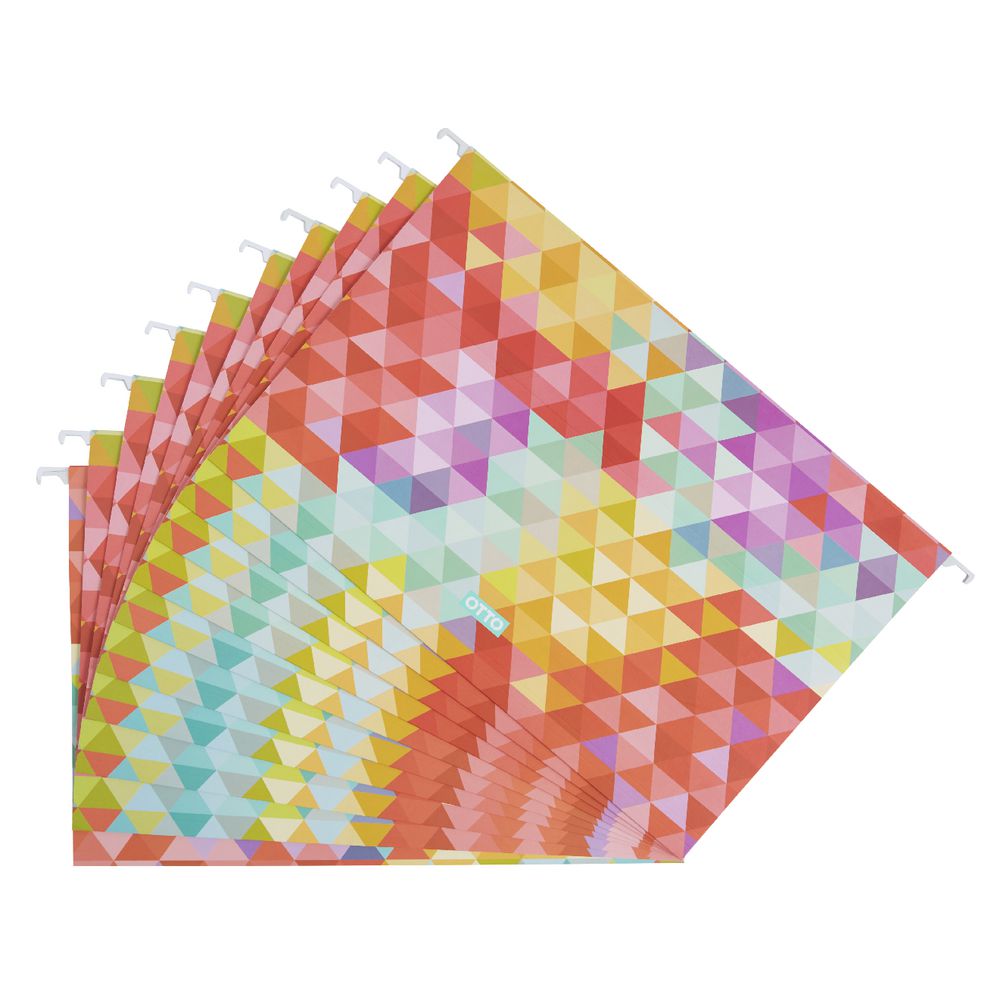 Otto Printed Suspension File Foolscap Multi-coloured 10 Pack