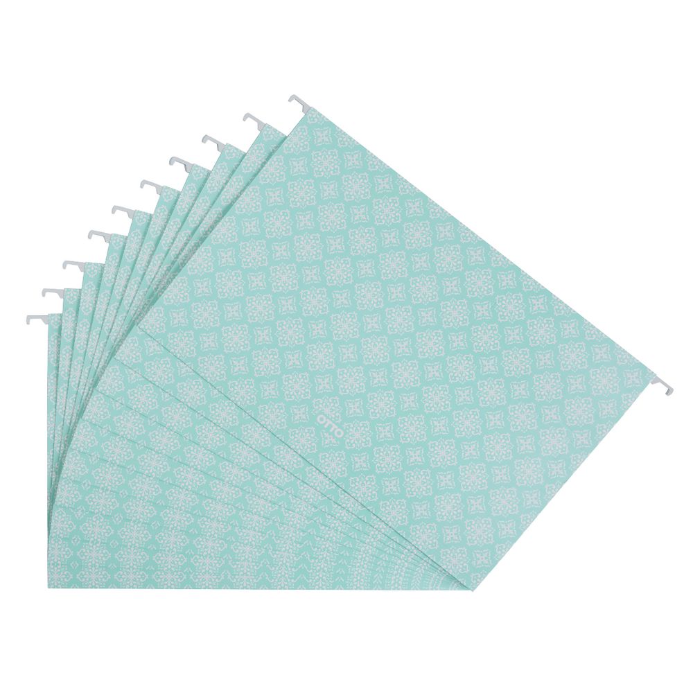 Otto Printed Suspension File Foolscap Mint 10 Pack