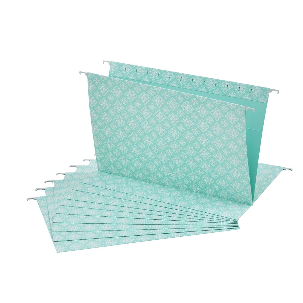Otto Printed Suspension File Foolscap Mint 10 Pack