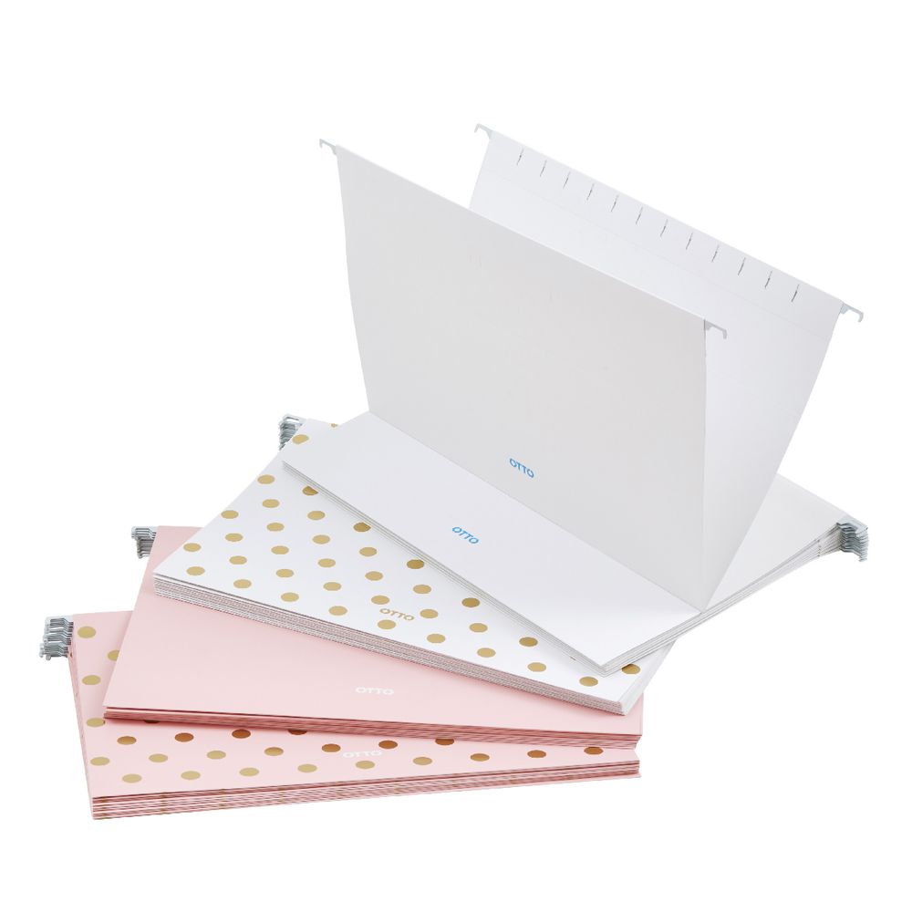 Otto Printed Suspension File Foolscap White 10 Pack