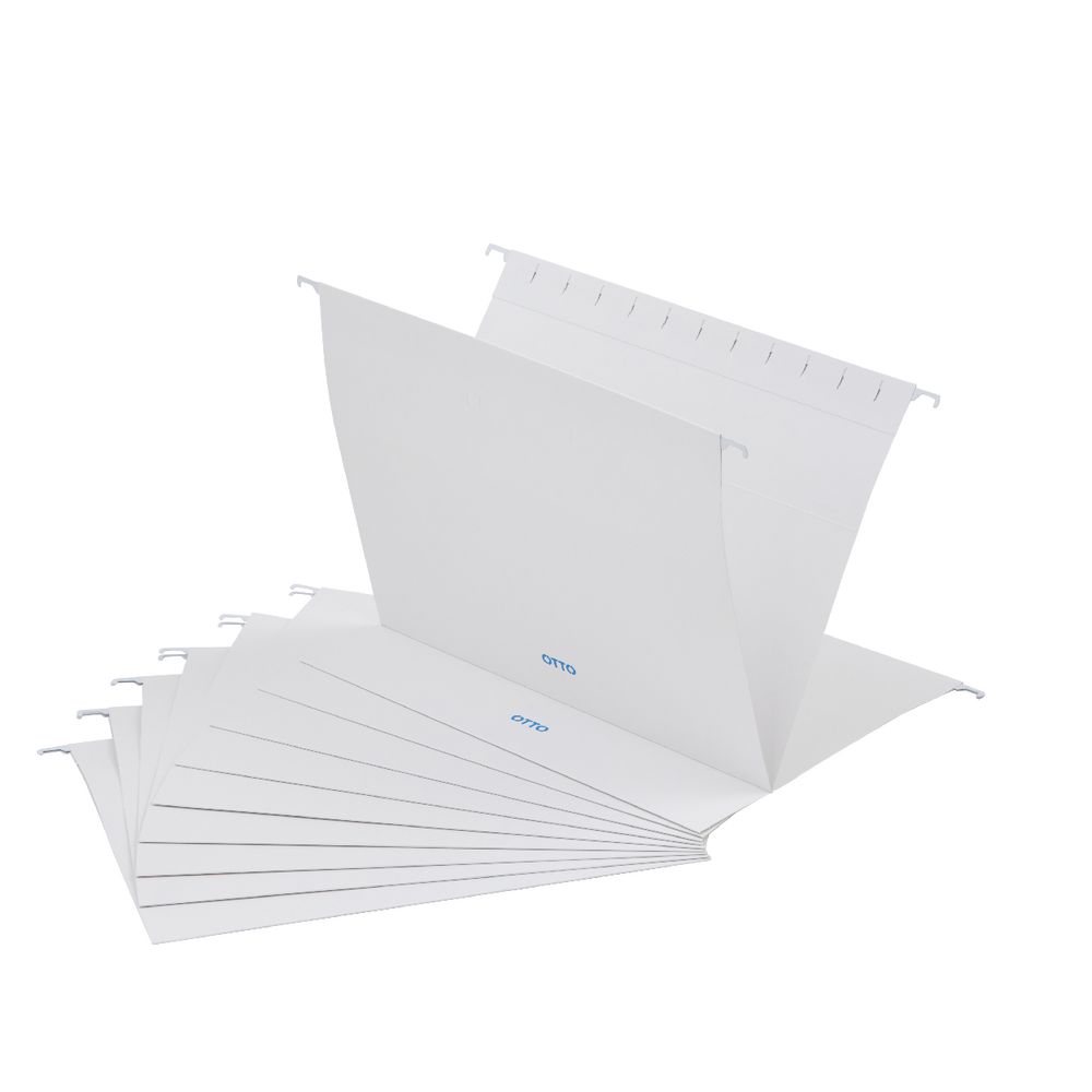 Otto Printed Suspension File Foolscap White 10 Pack