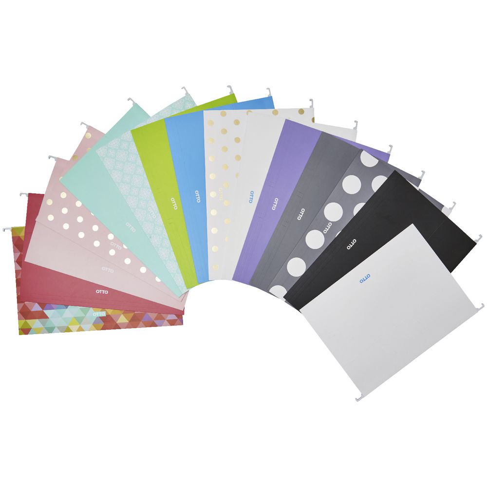 Otto Suspension File Foolscap White and Gold 10 Pack