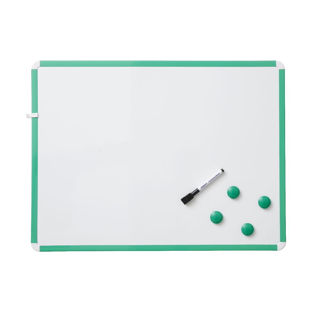 J.Burrows Premium Magnetic Plastic Whiteboard 45 x 60cm Green