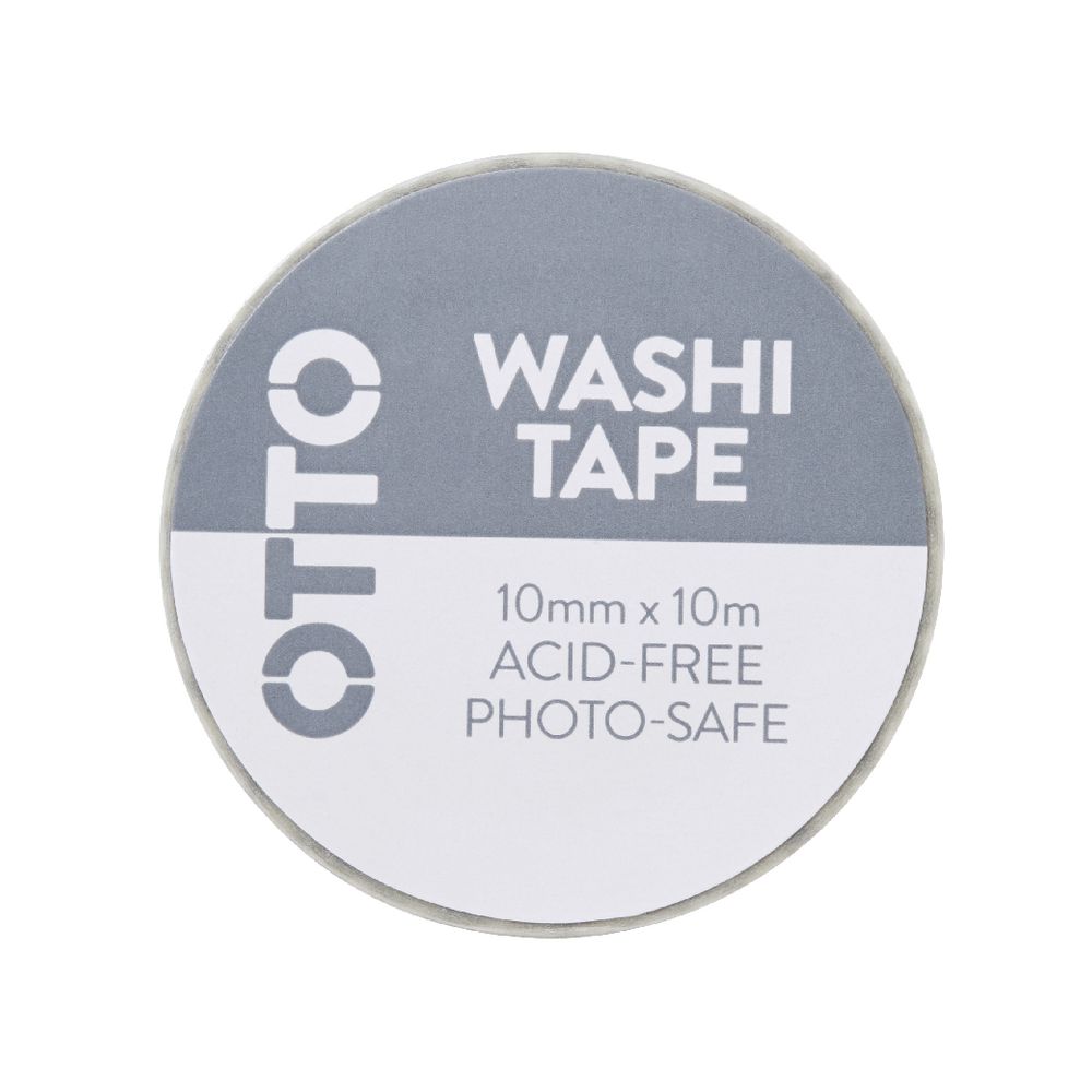 Otto Washi Tape 10mm x 10m Silver Pattern