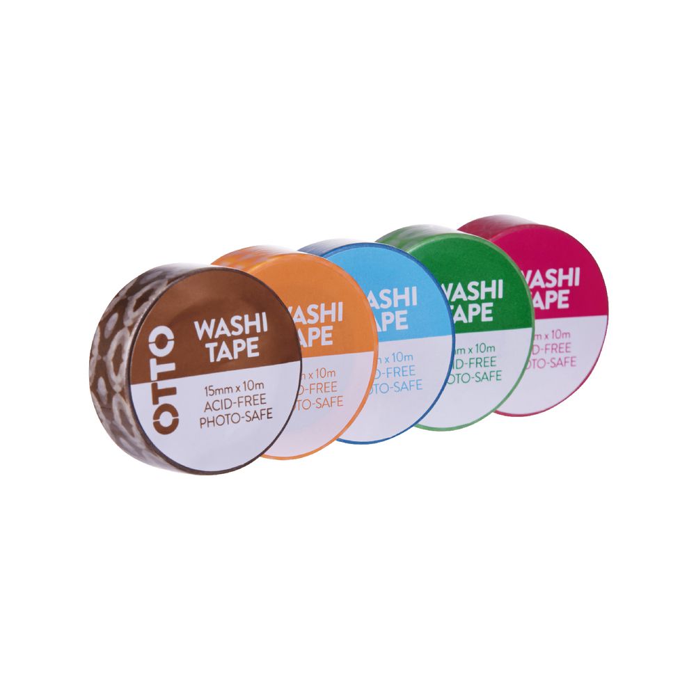 Otto Washi Tape 15mm x 10m Neon Blue Pattern