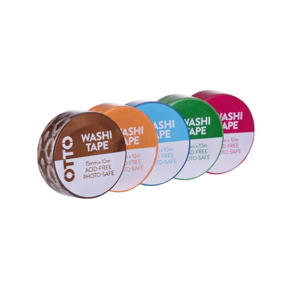 Otto Washi Tape 15mm x 10m Neon Pink Pattern