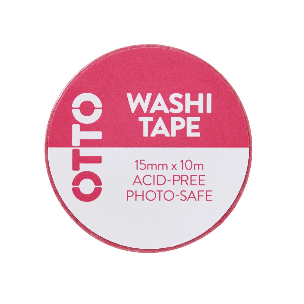 Otto Washi Tape 15mm x 10m Neon Pink Pattern