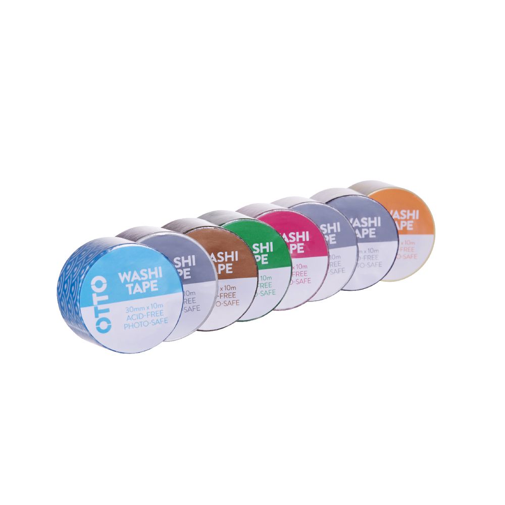 Otto Washi Tape 30mm x 10m Silver Stripes