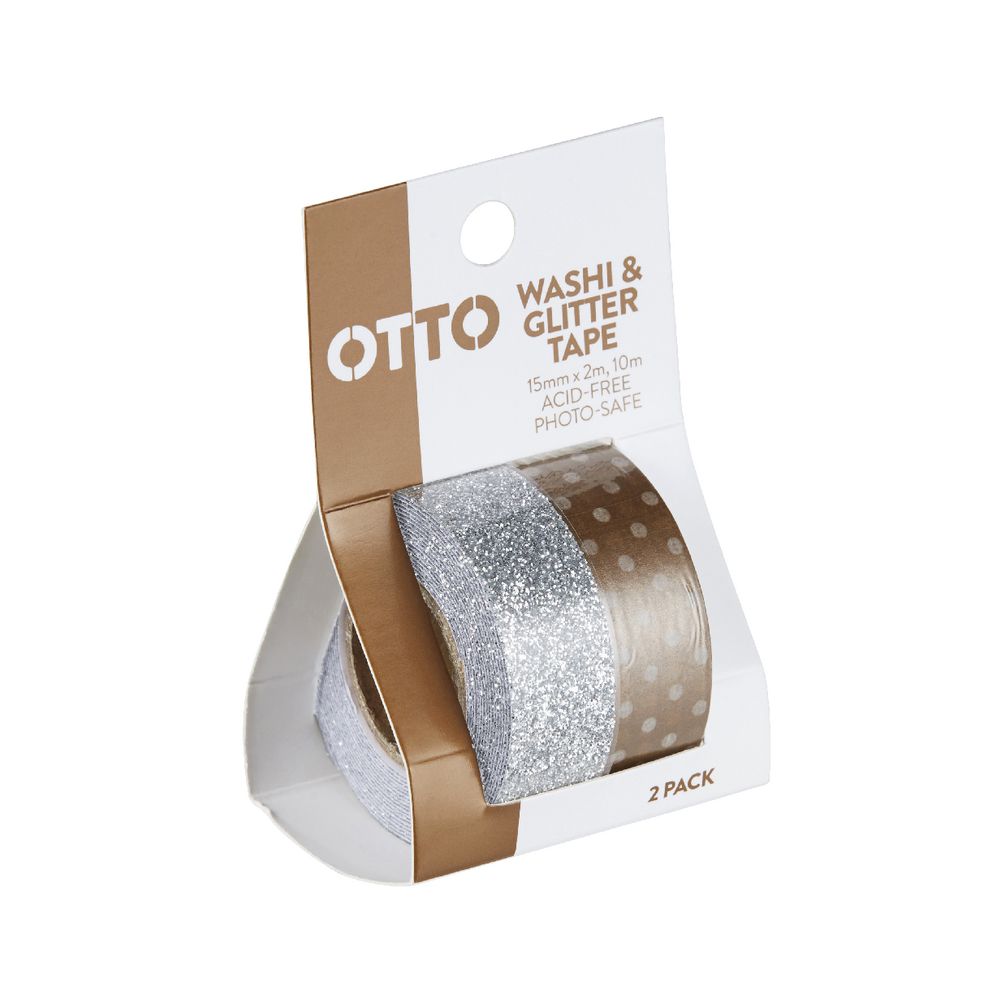 Otto Washi and Glitter Tape Metallics 2 Pack