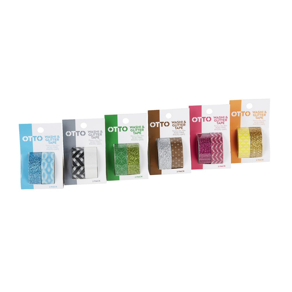 Otto Washi and Glitter Tape Metallics 2 Pack