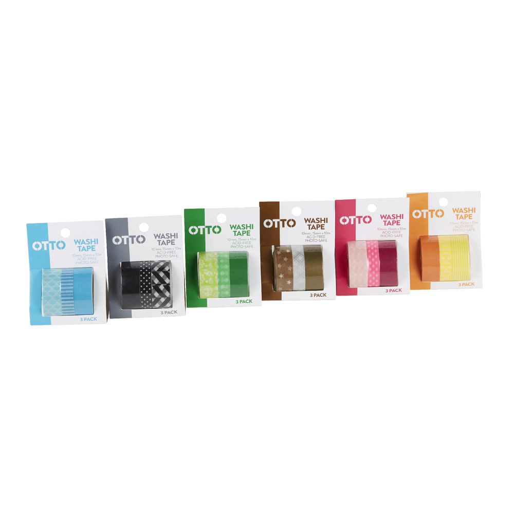 Otto Washi Tape Green 3 Pack