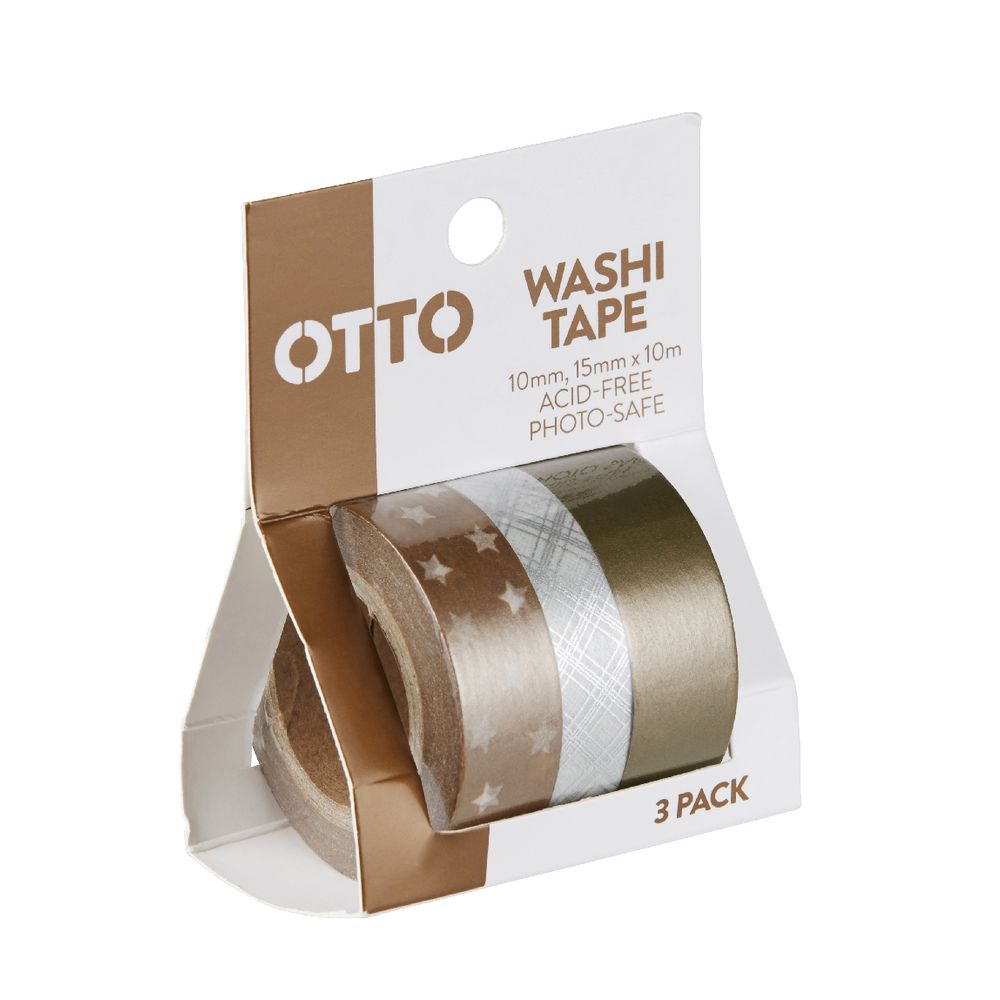 Otto Washi Tape Metallics 3 Pack