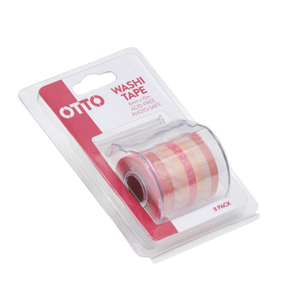 Otto Washi Tape Pink 8 Pack