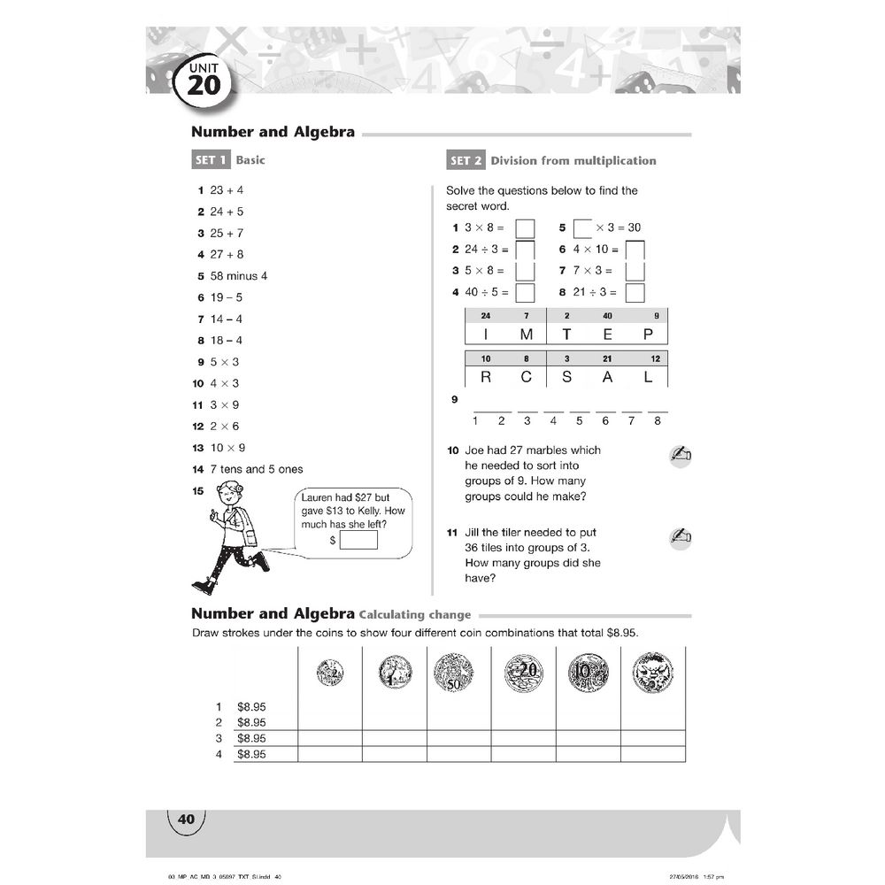 Oxford Maths Plus AC Mentals and Homework Book 3
