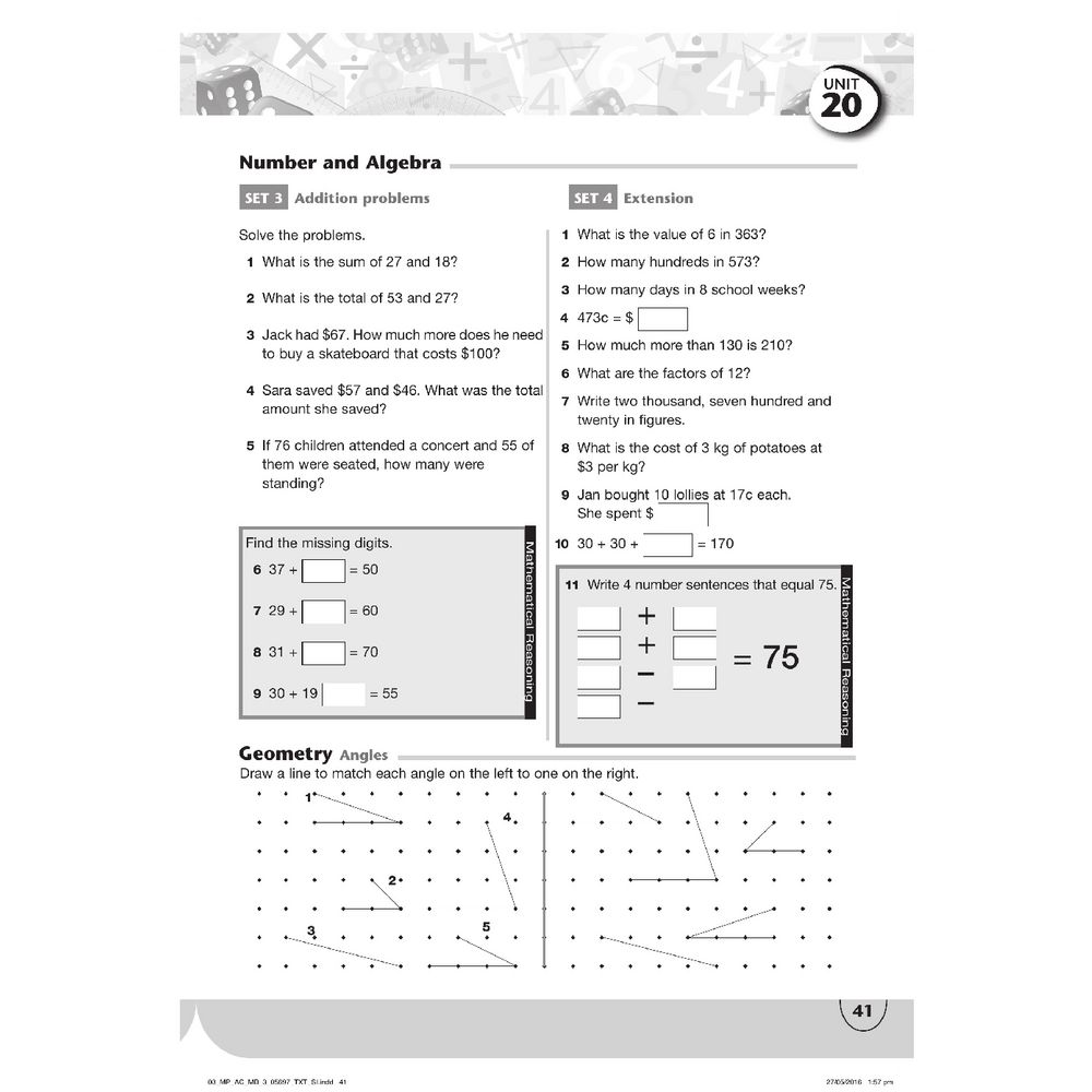 Oxford Maths Plus AC Mentals and Homework Book 3