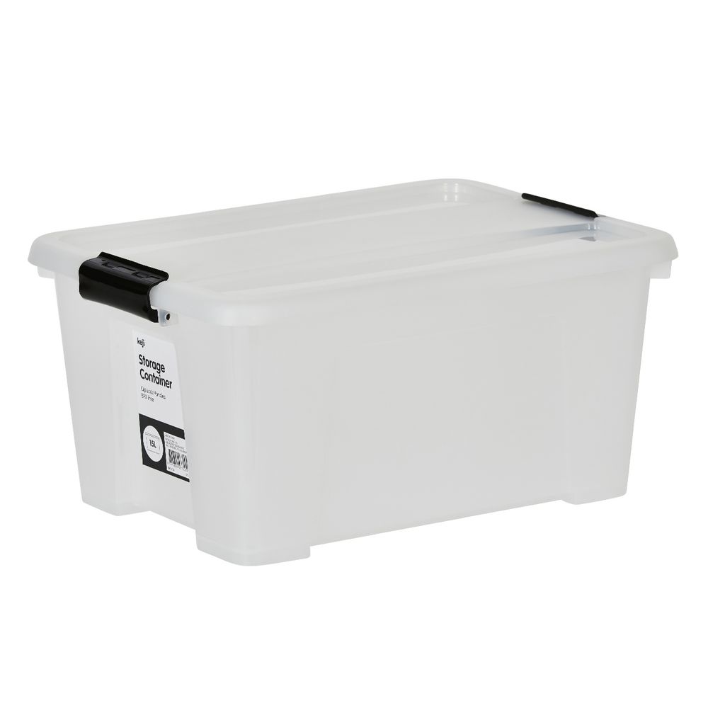 Keji 15L Plastic Storage Container Clear