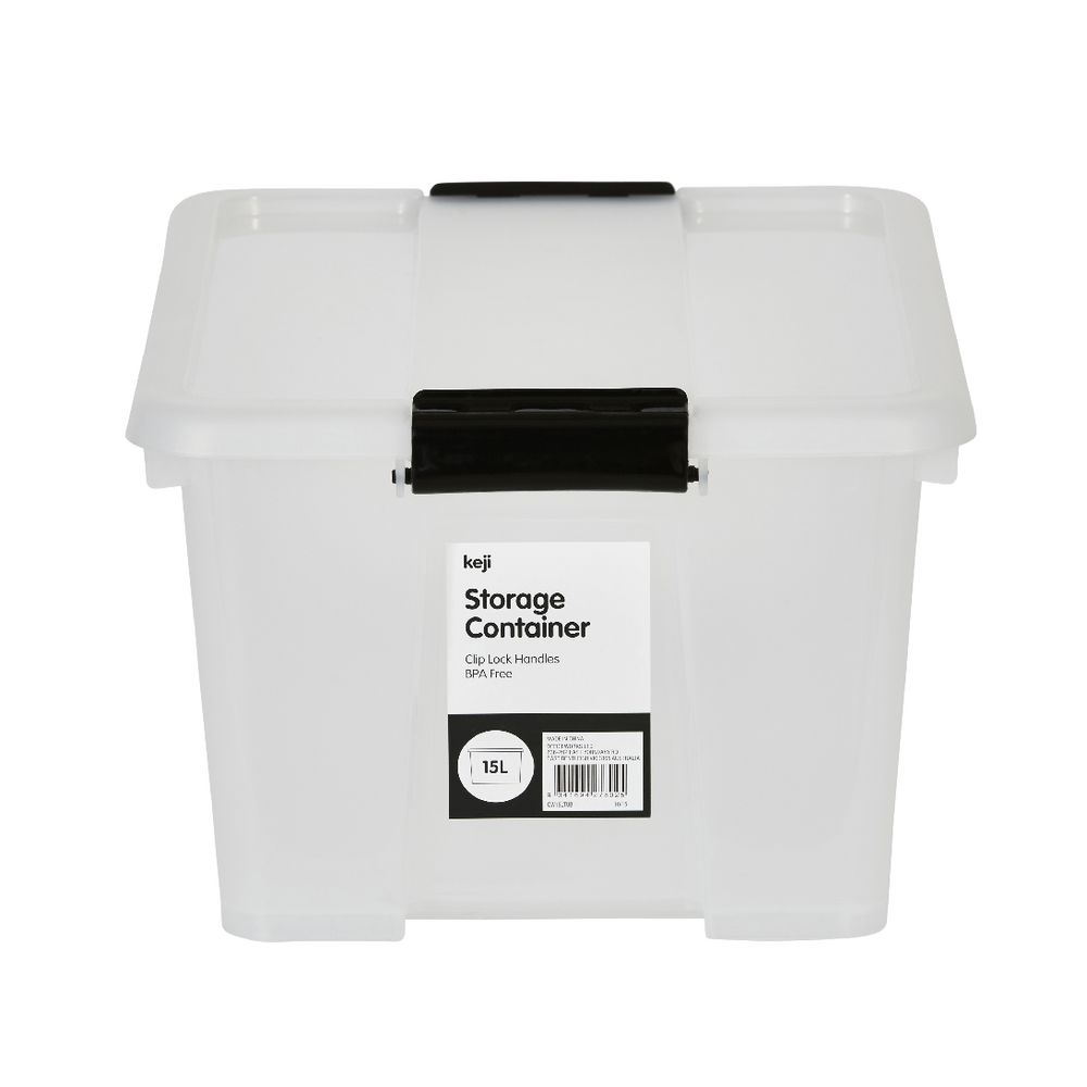 Keji 15L Plastic Storage Container Clear